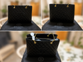 Designer Inspired Quilted Tote Bag | Black