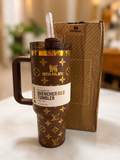 40 oz Luxury Brown Travel Tumbler